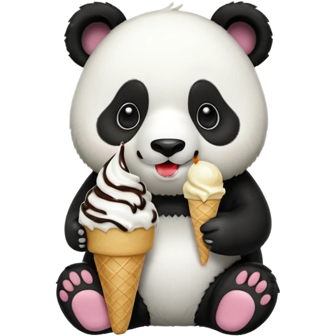 Panda eating ice cream emoji