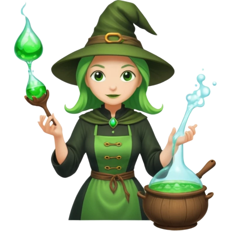 green witch cooking potion emoji
