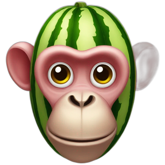 head of monkey watermelon emoji