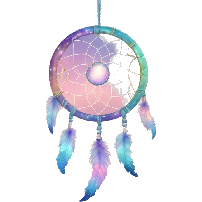Sparkly moon-and-stars-galaxy dreamcatcher emoji