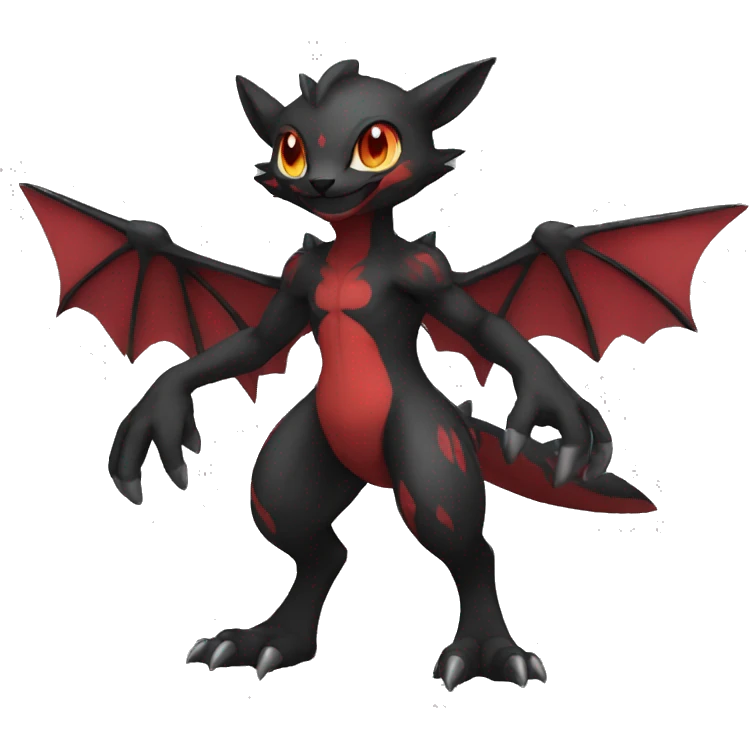 cool black red animal hybrid Fakemon full body emoji