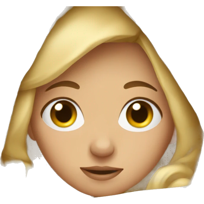 blonde girl in blanket cozy emoji