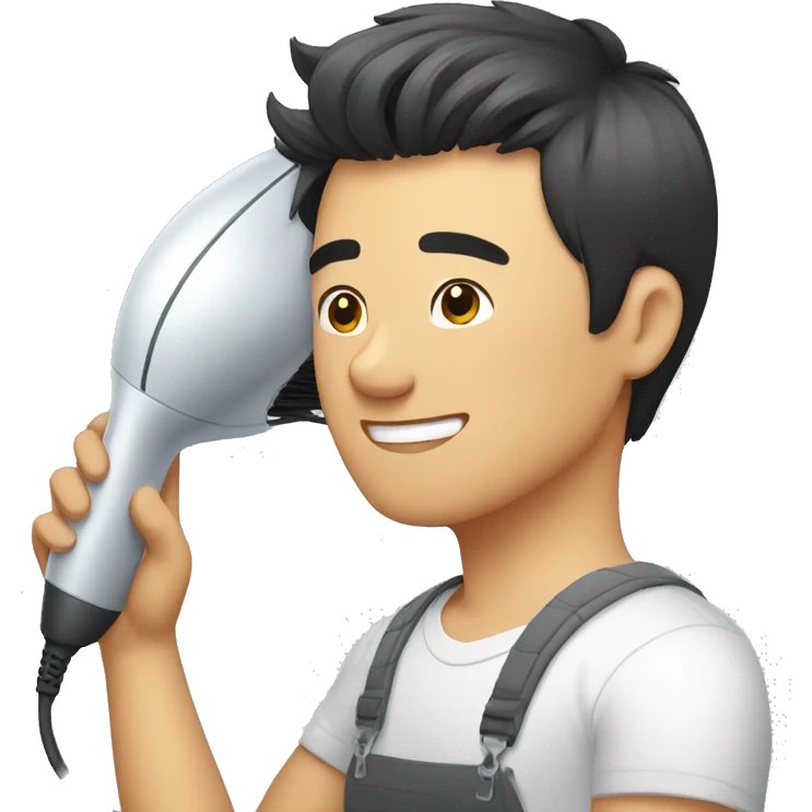 Asian man do Hair drying emoji