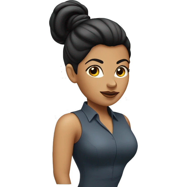 hr executive latina woman with slick back ponytail black hair  emoji