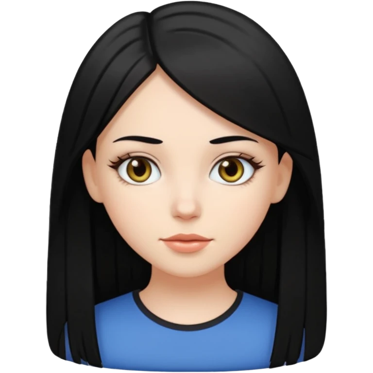 White girl with black strait hair emoji