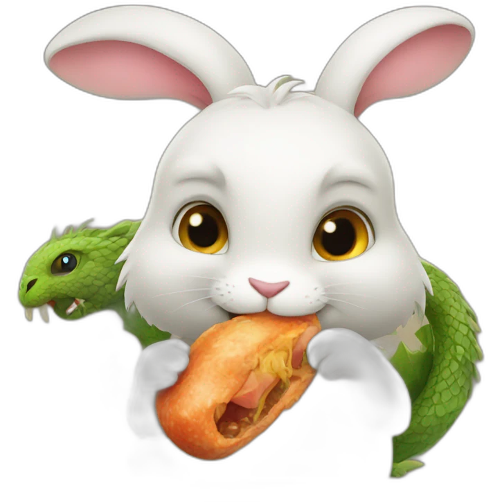 rabbit eats dragon emoji