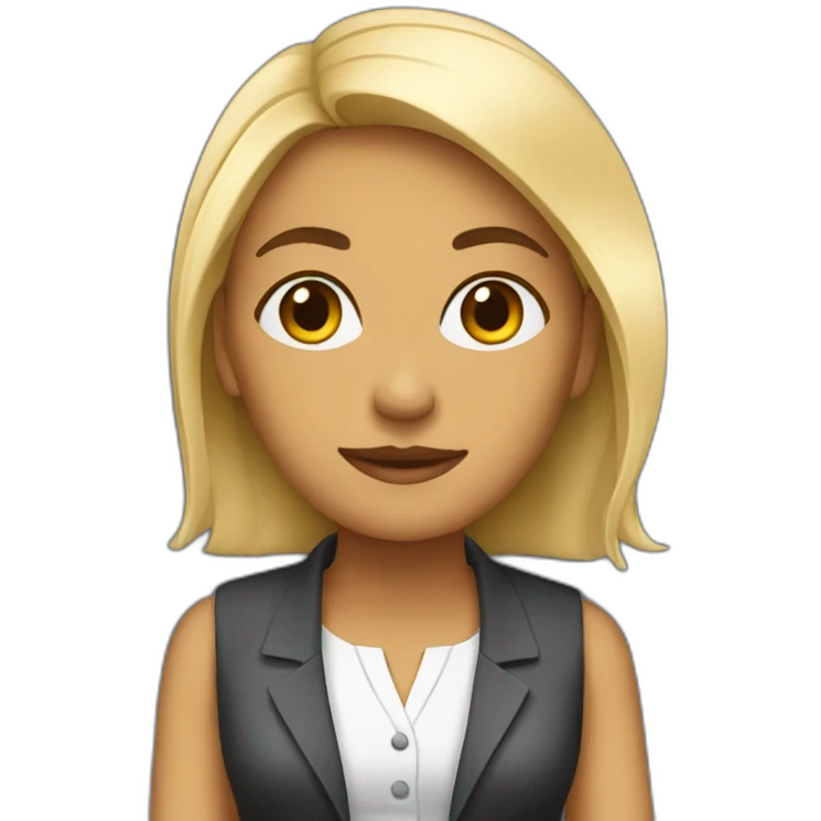 advanced hard working woman in it looking fancy emoji