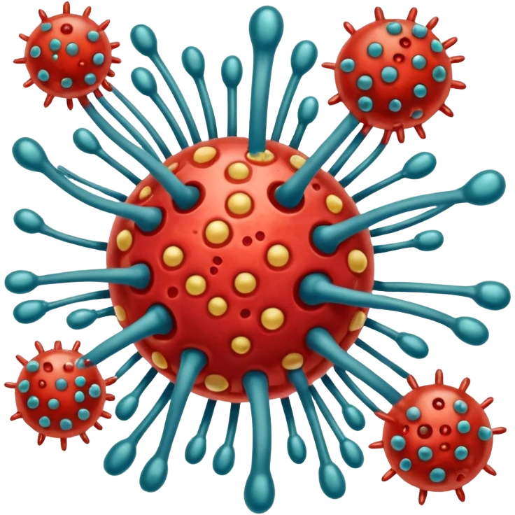 immune system getting attacked by HIV emoji