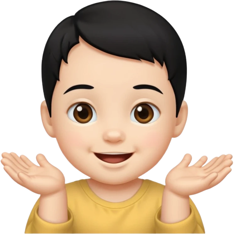 a black hair baby  emoji