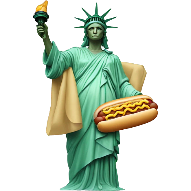 Statue of Liberty with hot dog  emoji