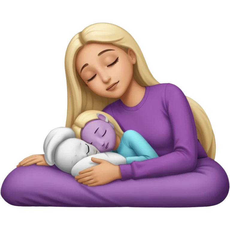 Ariana Grande sleeping with light skin and long blonde hair emoji