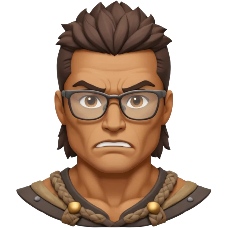 Glasses-Wearing wild Warrior bust emoji