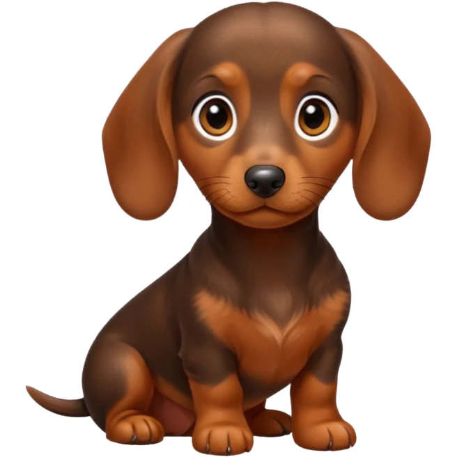 Brown orange miniature dachshund puppy emoji