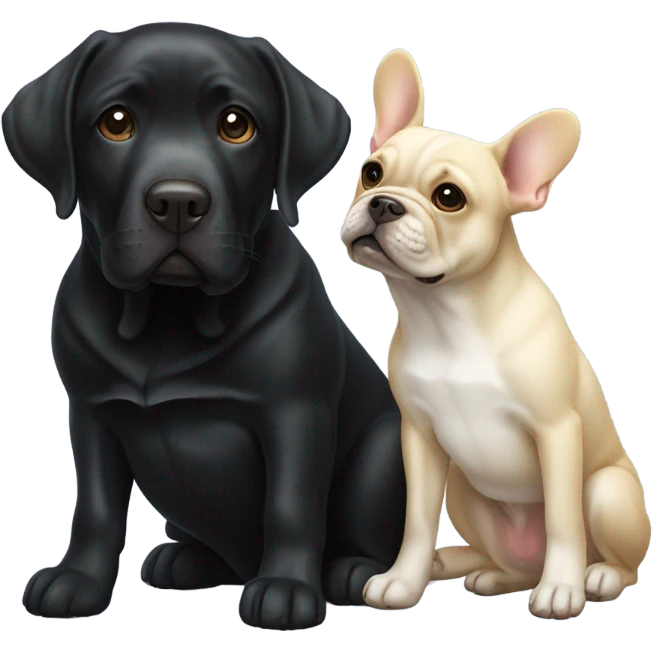 Black lab with white spot on chest and frenchie  emoji