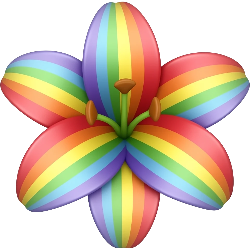 Rainbow lily flower emoji