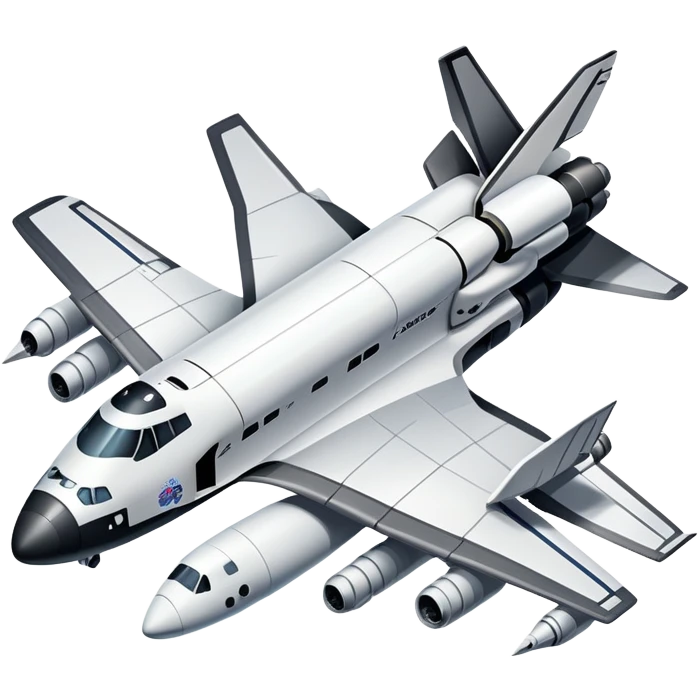 An icon featuring a collage of a space shuttle, a drone, and an airplane, symbolizing aerospace technology. The design includes rocket engines, wings, and flight paths, representing advancements in aviation and space exploration. Transparent background highlights cutting-edge aerospace engineering. emoji