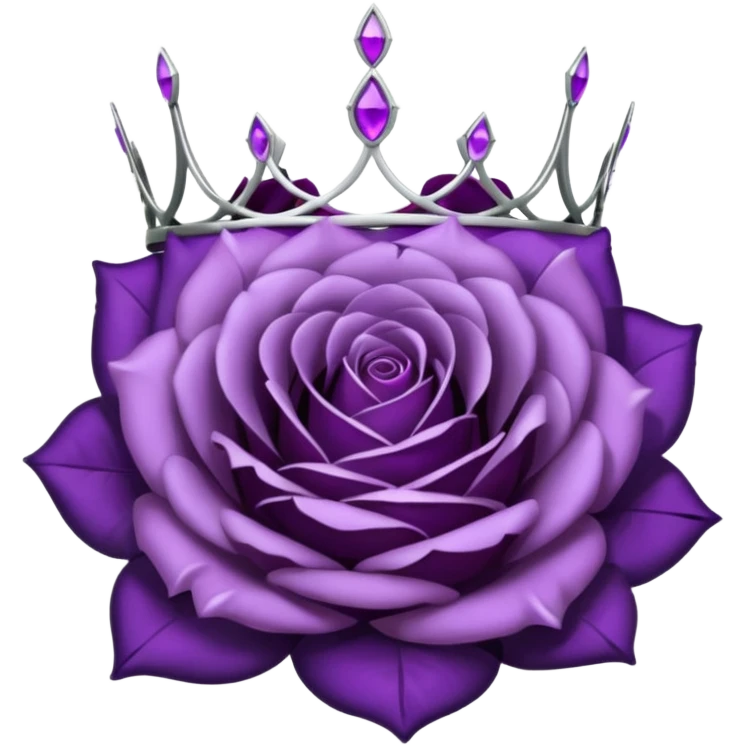 Purple shadow rose with silver tiara emoji