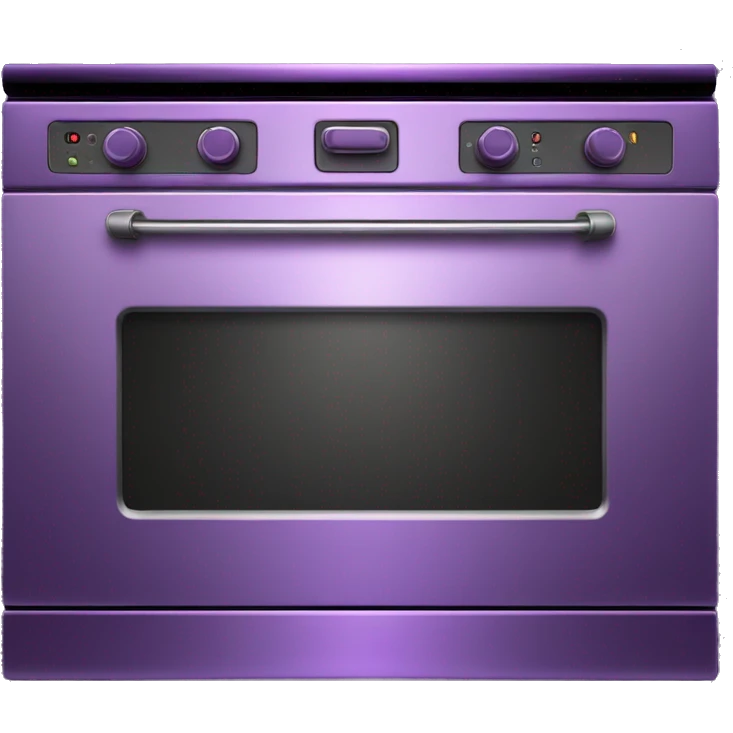 Realistic metallic dark purple oven isolated. emoji