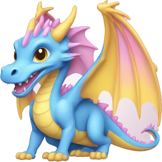 pink, blue and yellow pastel dragon emoji