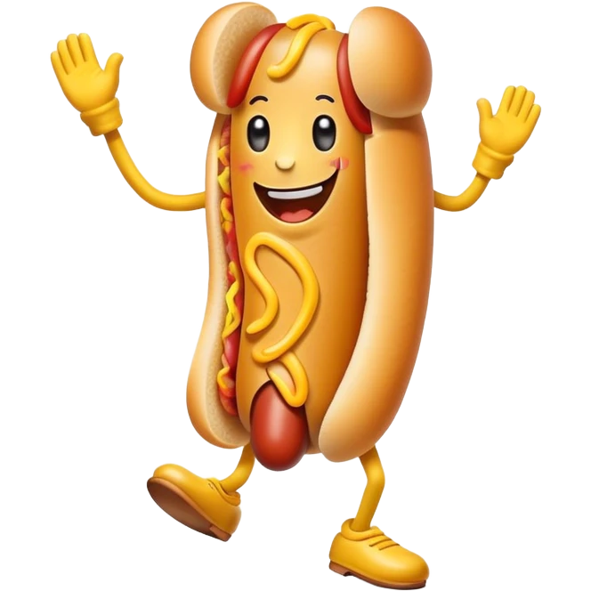 Hot dog dancing  emoji