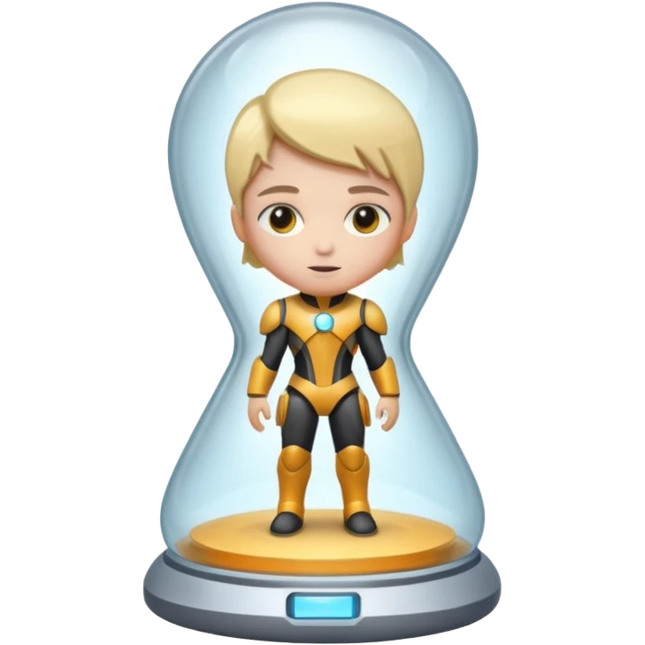 future Explorer with futuristic sandglass emoji