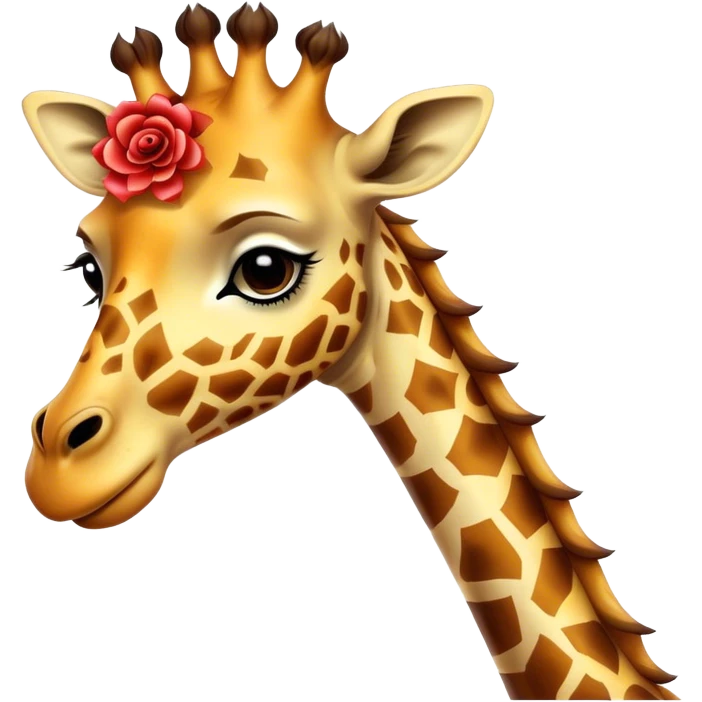 Vintage circus giraffe wearing neck ruffles emoji