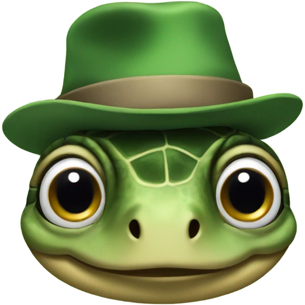 Turtle wearing a hat emoji