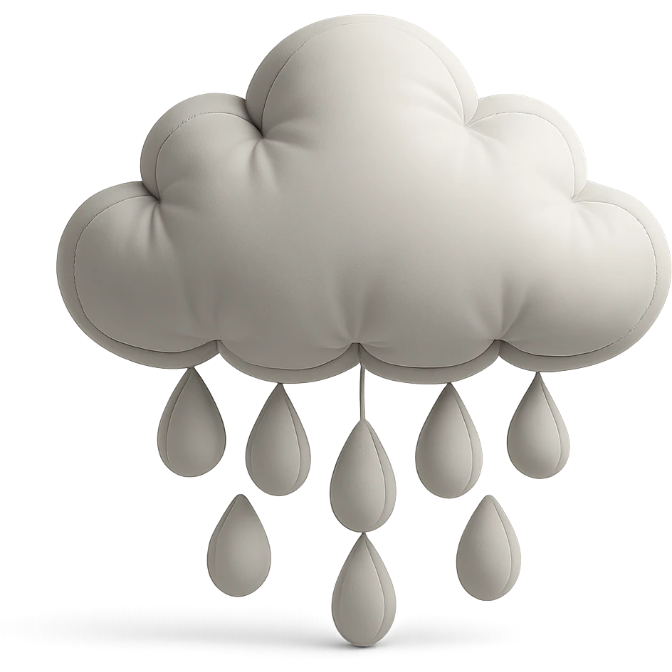 plush cloud with falling hailstones, cushion style, soft plush look emoji