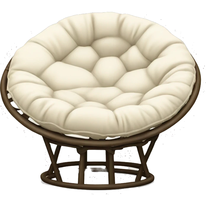 Khaki Papasan chair with cream cushion  emoji