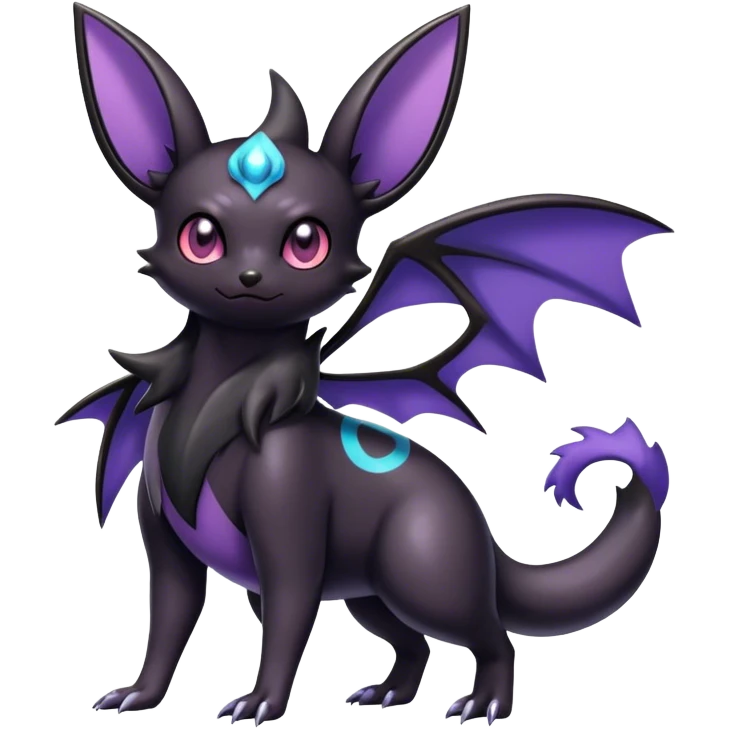 Shiny Dark Noibat-Umbreon-Nidorino-fusion-hybrid full body emoji