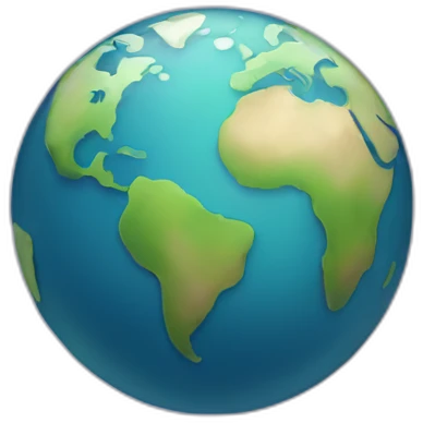 earth with a very cute smile emoji