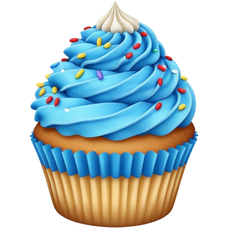 Cupcake with blue icing emoji