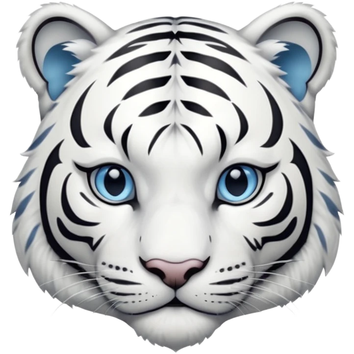 White tiger blue eyes emoji