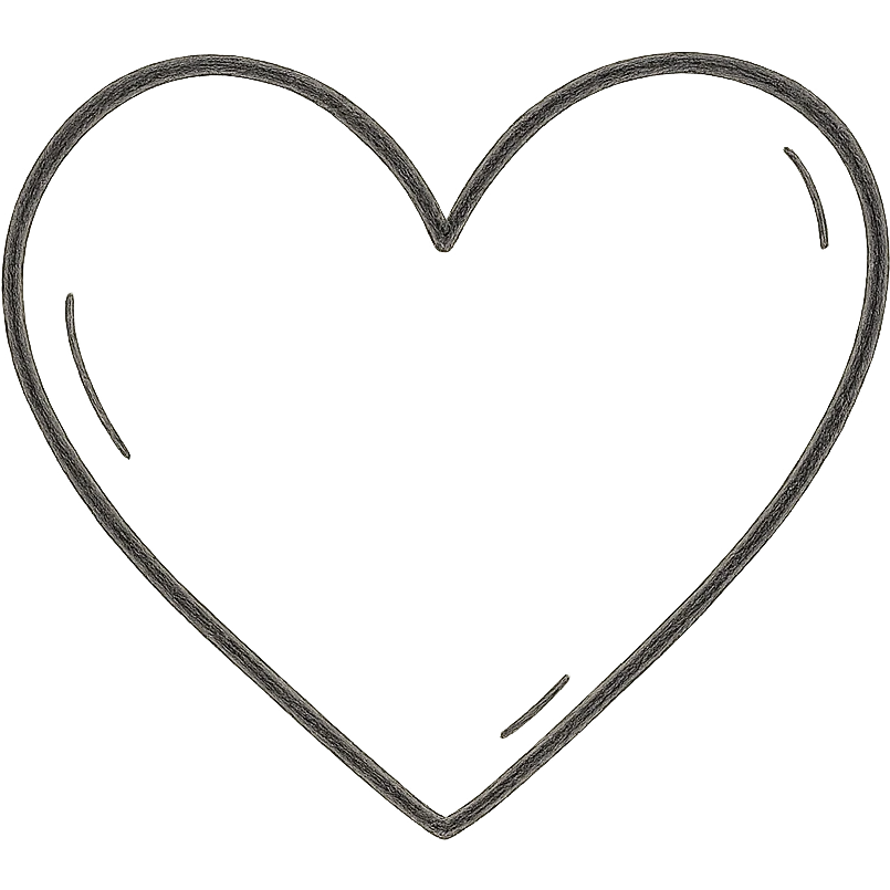 hand drawn outlined heart icon emoji