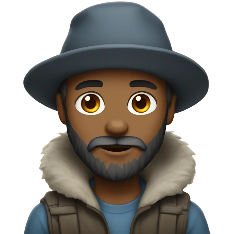 Bearded boy with wolf hat  emoji