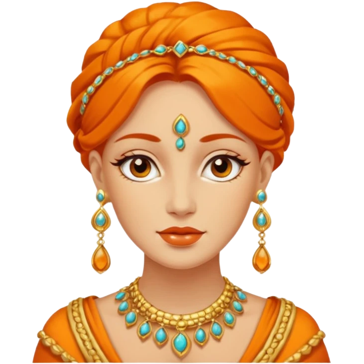Ancient orange Women with Earrings emoji