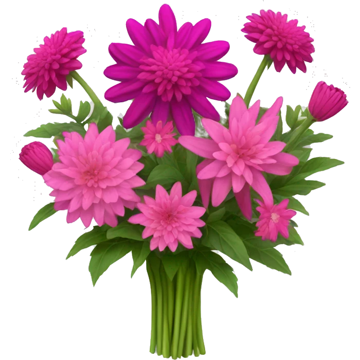 Flower bouquet with pink, fuchsia dalias emoji