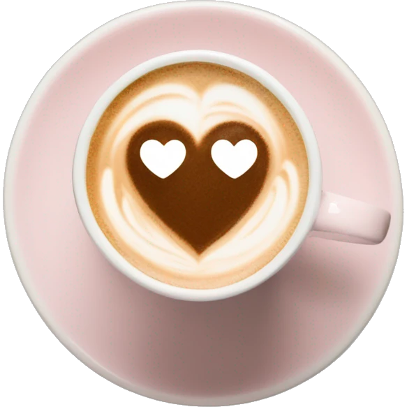  pale pink coffee mug heart shaped latte art cappuccino emoji