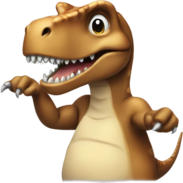 Dinosaur doing piece signs emoji