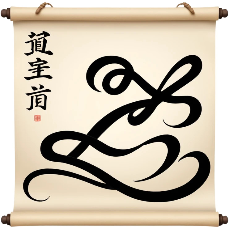 Japanese calligraphy scroll emoji