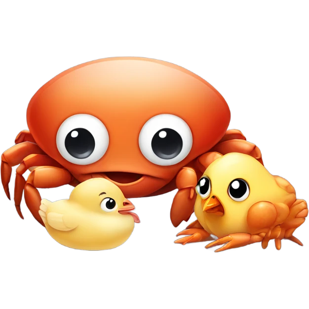 sea crab loves a baby chicken emoji
