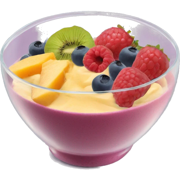 Healthy bowl of smoothie with fruit and berries  emoji