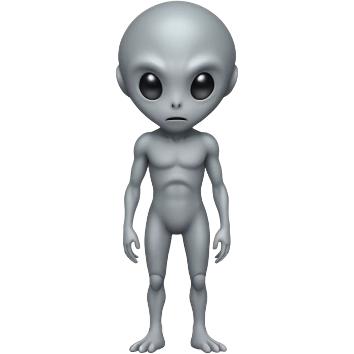 fullbody sad gray alien emoji