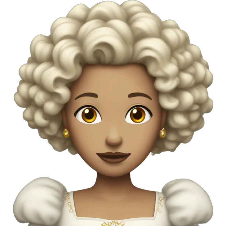 Queen with brown curly hair pale skin  emoji