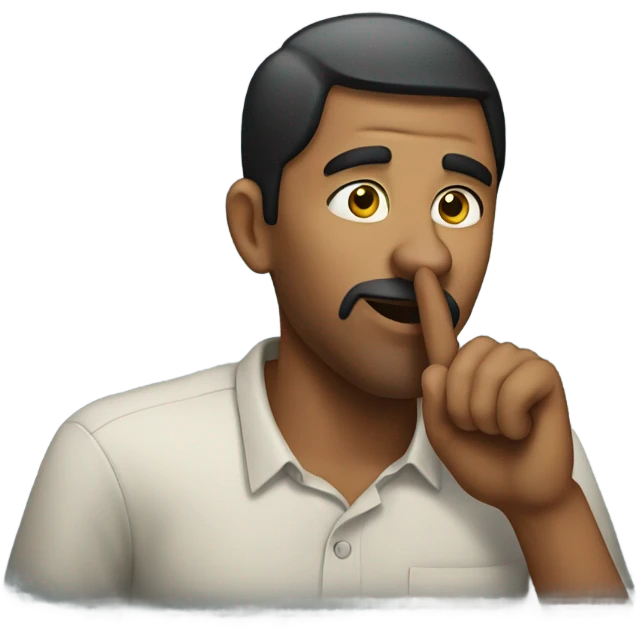 Man pick nose emoji