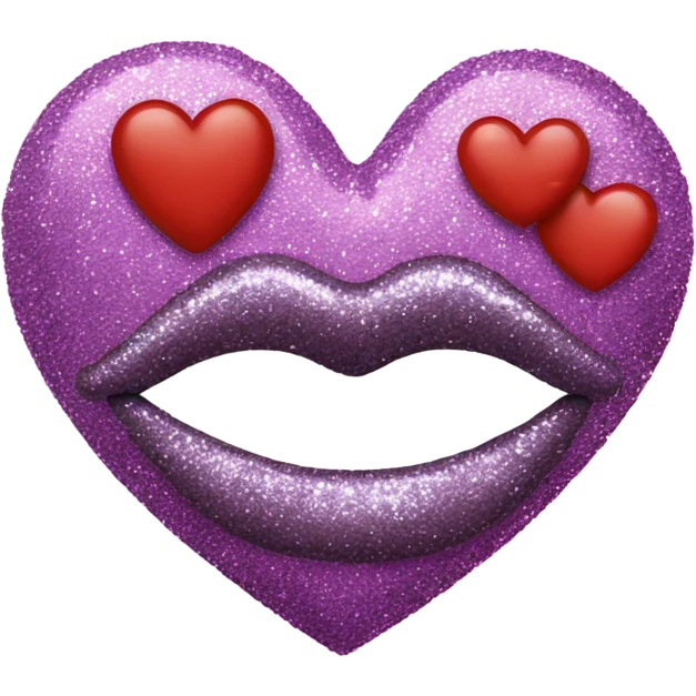Glitter kiss and heart emoji