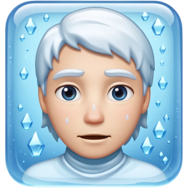 Person inside a ice emoji