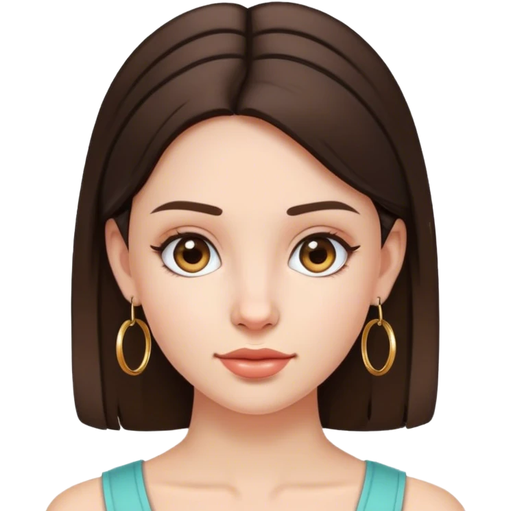 brunette girl with hoop earrings  emoji