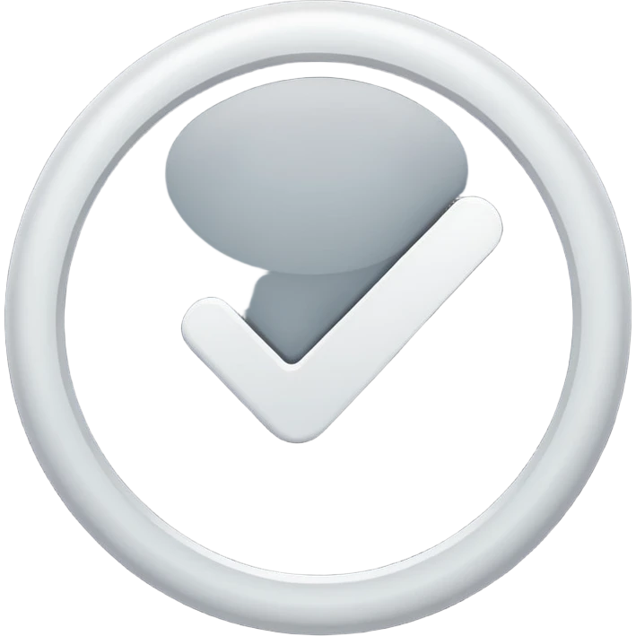 Make a grey circle with a white tick emoji