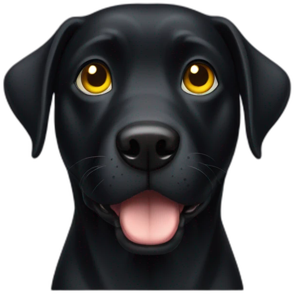 full black dog with yellow eyes emoji